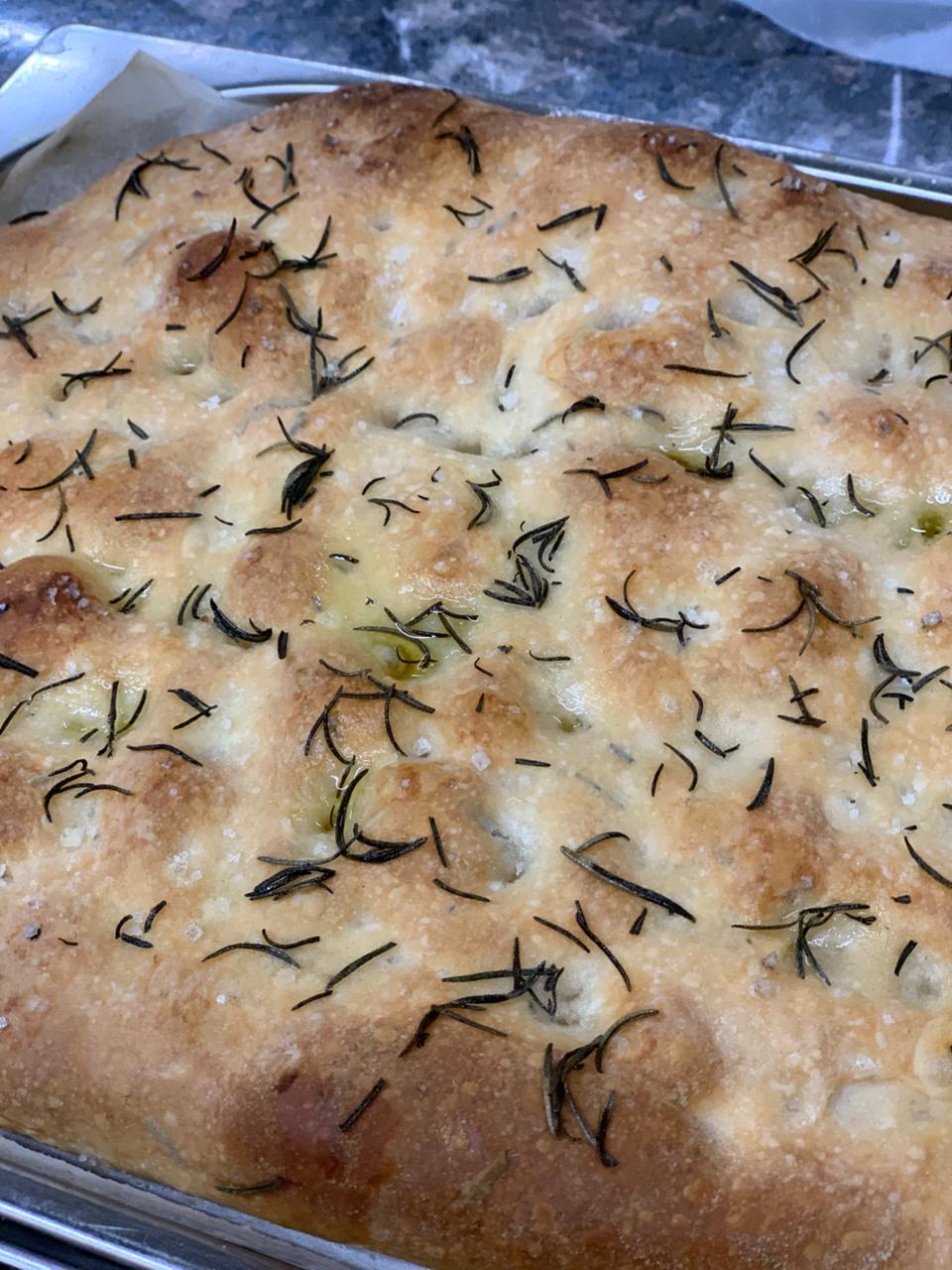 Focaccia top view